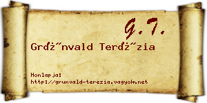 Grünvald Terézia névjegykártya